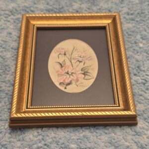 Wall Art - Elegant Gold Frame with Matted Floral Print
